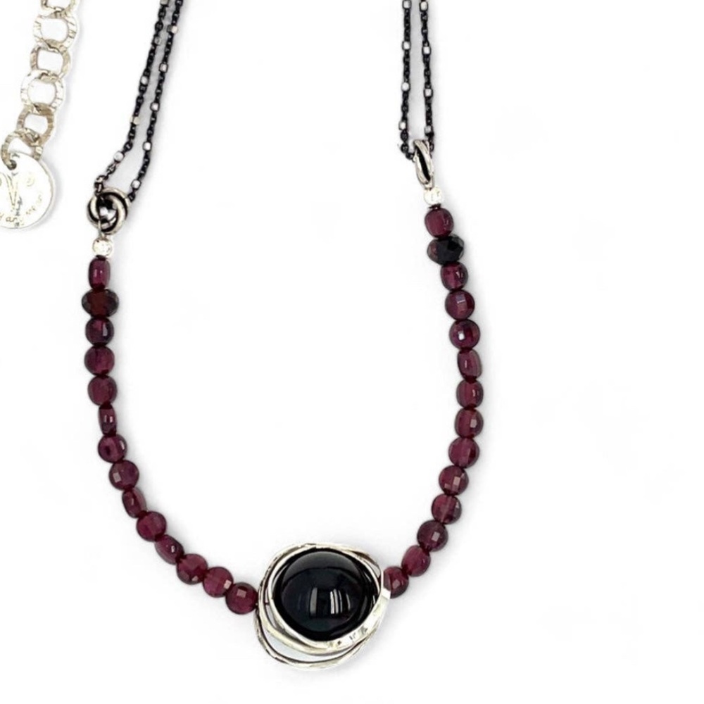 Garnet Solitaire Necklace